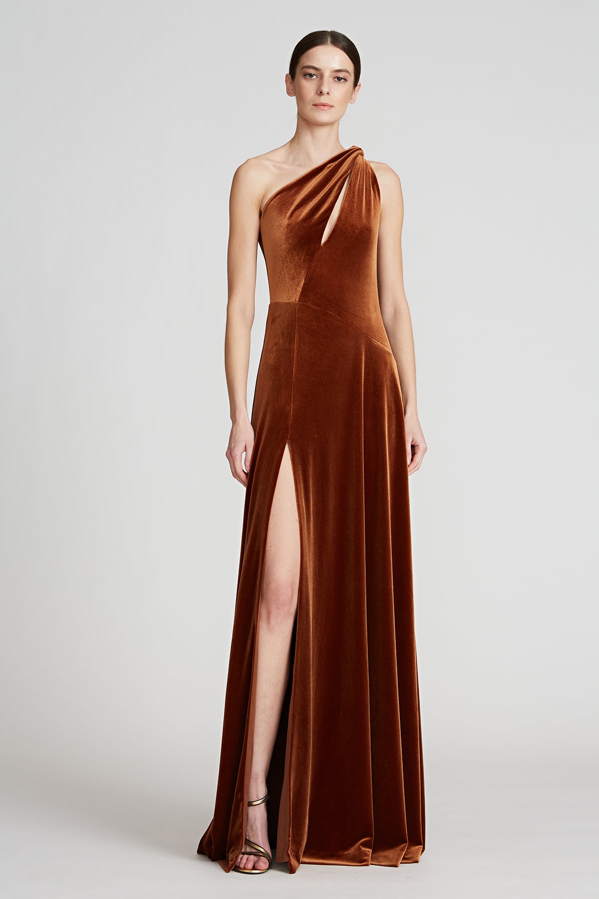 Halston - Easton Velvet Gown - Copper